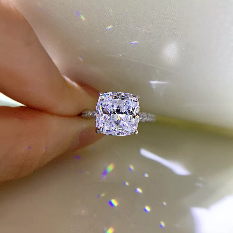 Sunshine 925 Silver Plated Ring Women Cubic Zircon Wedding Jewelry Gift Sz 6-10