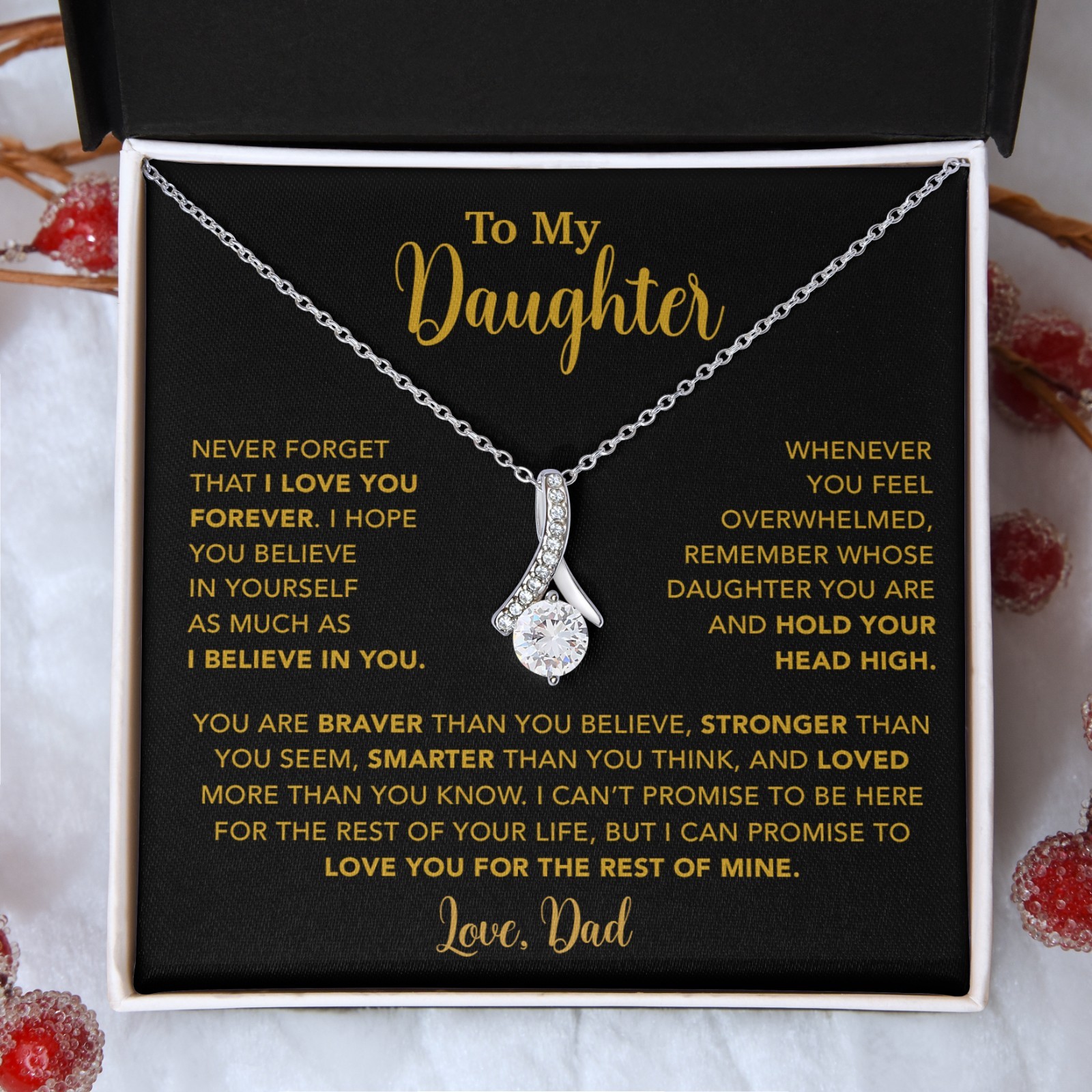 To My Daughter Necklace, Gift for Daughter from Dad, Father Daughter Necklace