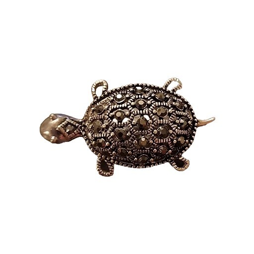 Turtle Broche Pin Real Marcasite (item 318)