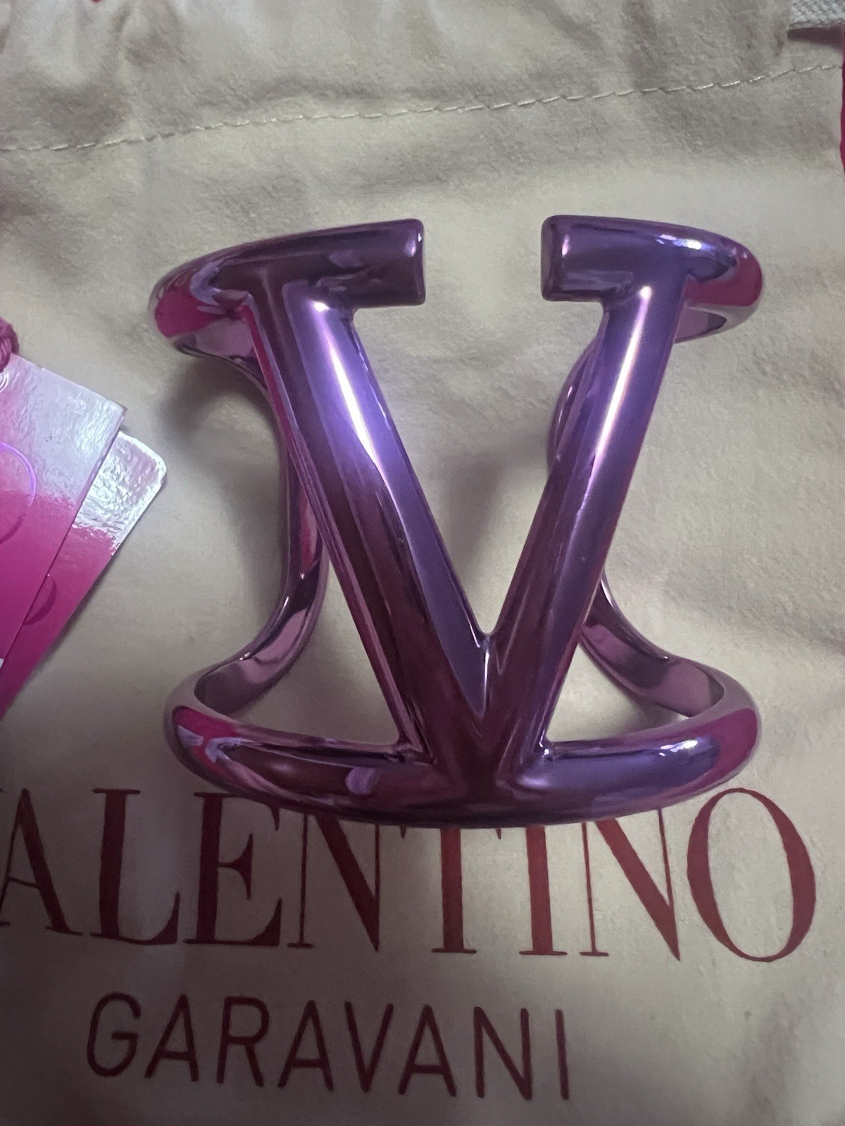 Valentino Garavani V Logo Purple Bracelet NWT
