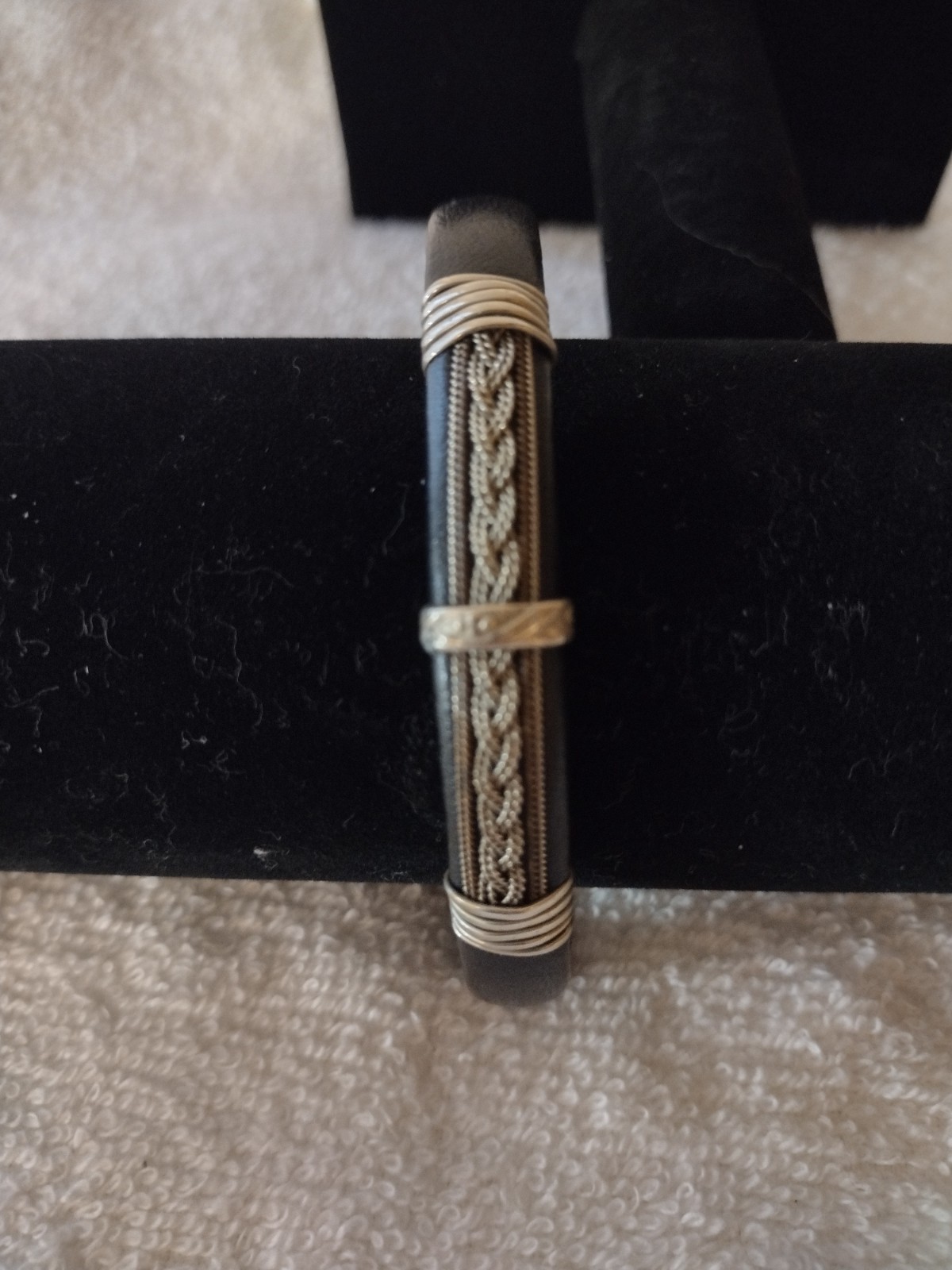Lot of 2 brown/cooper tone decorative bracelets, one has magnetic closure