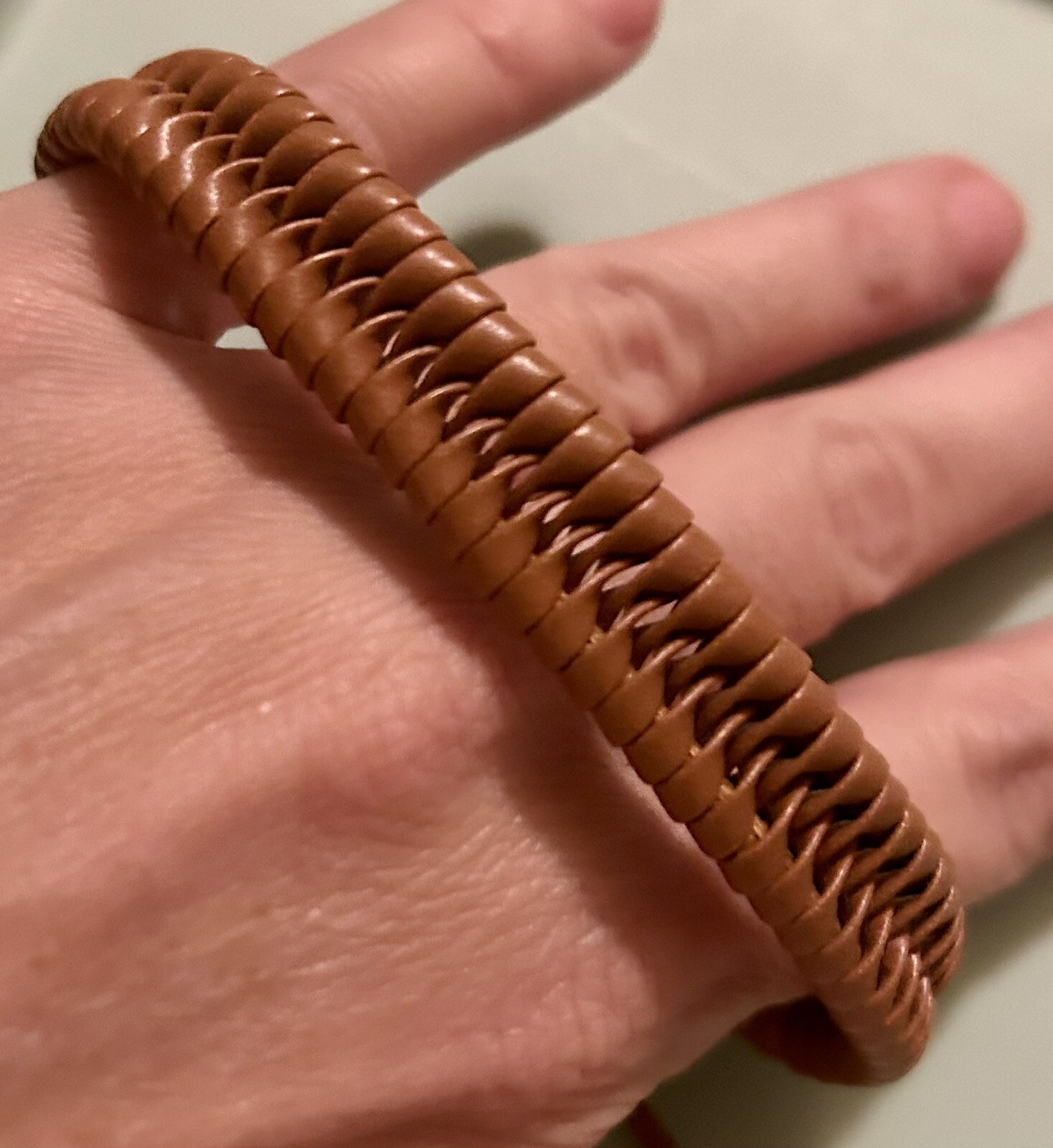 Stackable Brown Faux Leather Adjustable Bracelets Lot Of 9