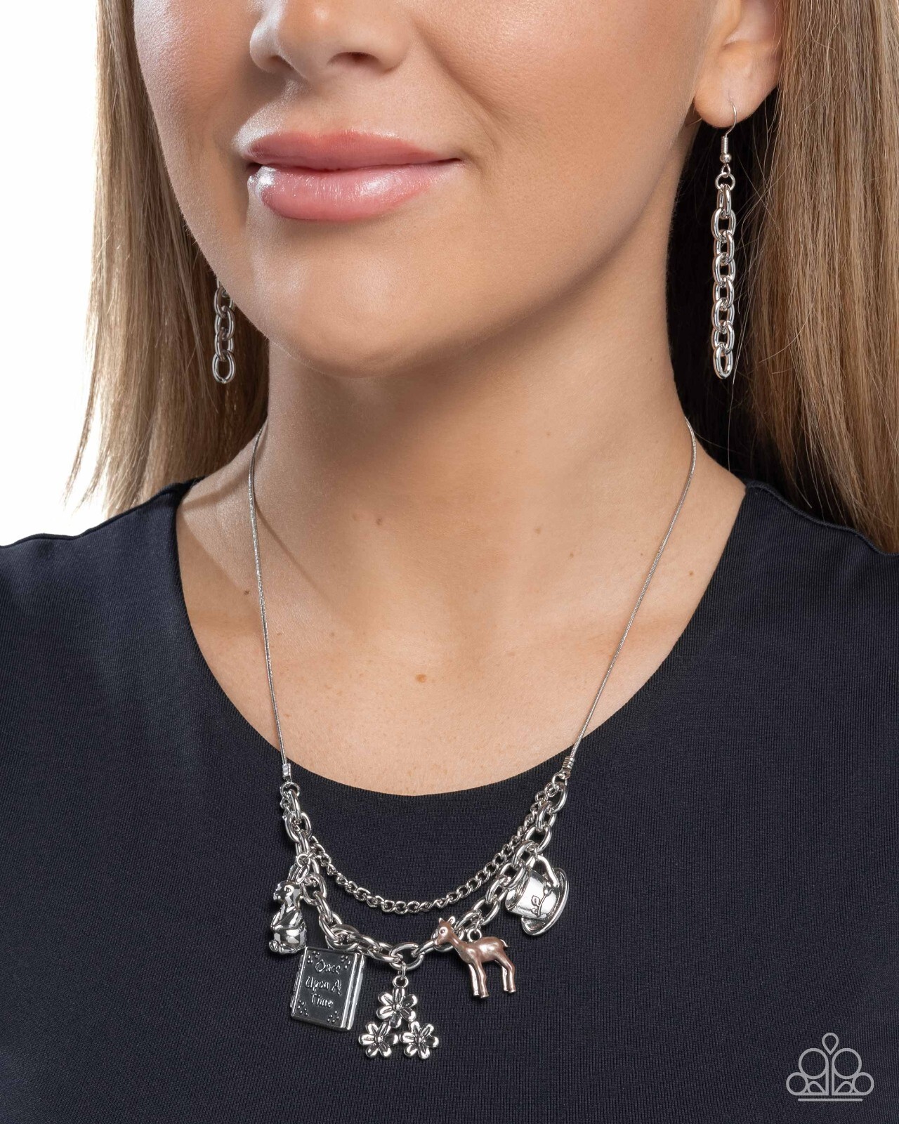Paparazzi Storybook Setting -Brown – FairyTale Inspired Charms – Necklace & Earr