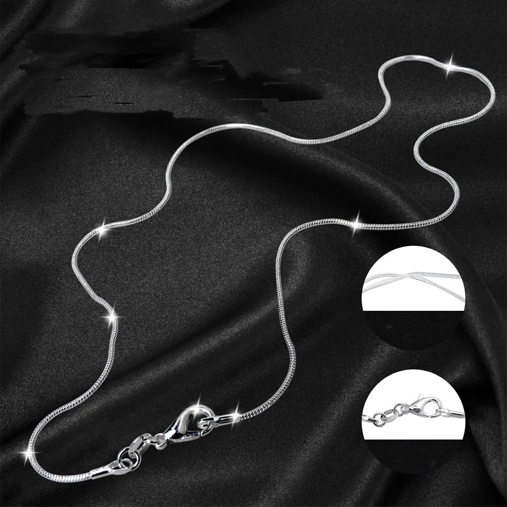 10PCS Wholesale 925 Silver 1MM 16-24inch Snake Chain Necklace Jewelry