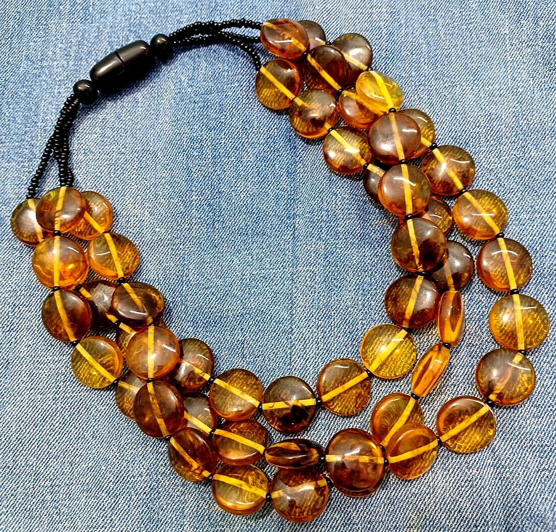 Tribal Tibetan Banjara Amber Look Boho Gypsy Necklace Belly Dancer Resin Beads