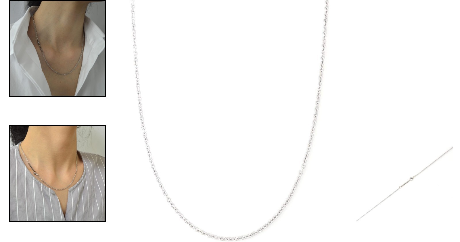 Polished 2MM Stainless Steel Chain Necklace for Men & Women – 16 to 30 Inches