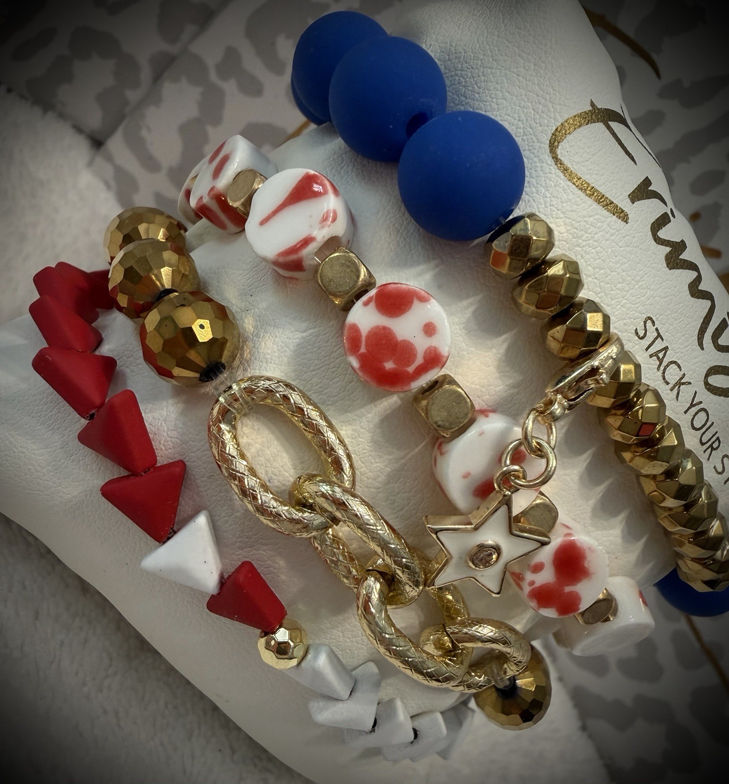 New ERIMISH Bracelets 4 Pc – Red, White & Blue Custom Regular, Kids Or Extended