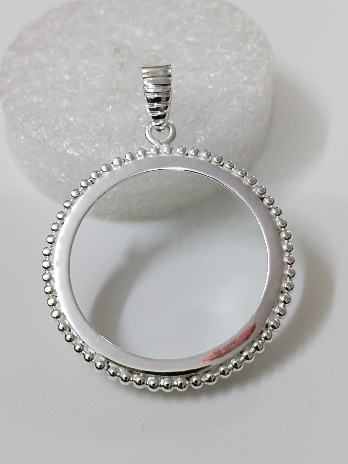 925 Sterling Silver Round Bezel Pendant prong jewelry Making Tools Coin