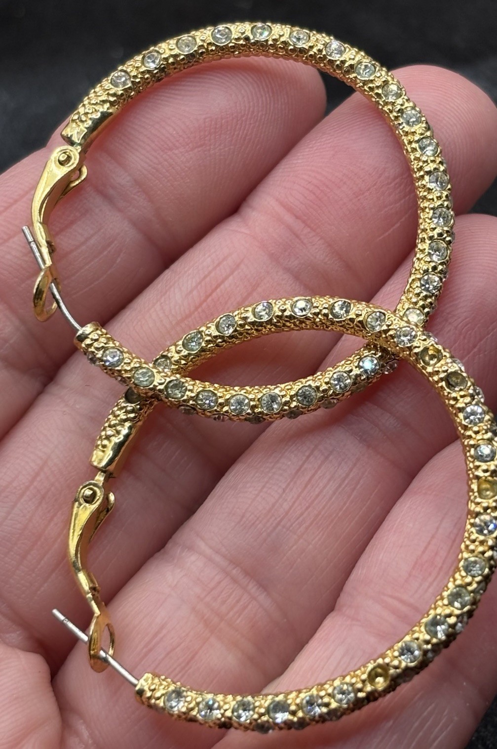 Hoop Earrings Lot Gold Tone Twisted Textured 8 Pair