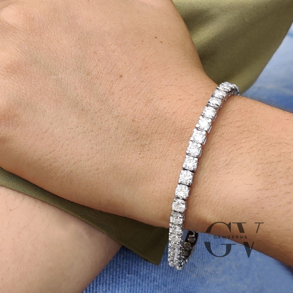 7.00 Carat Round Cut 7′ Inch Long Tennis Wedding Bracelet Solid 14K White Gold