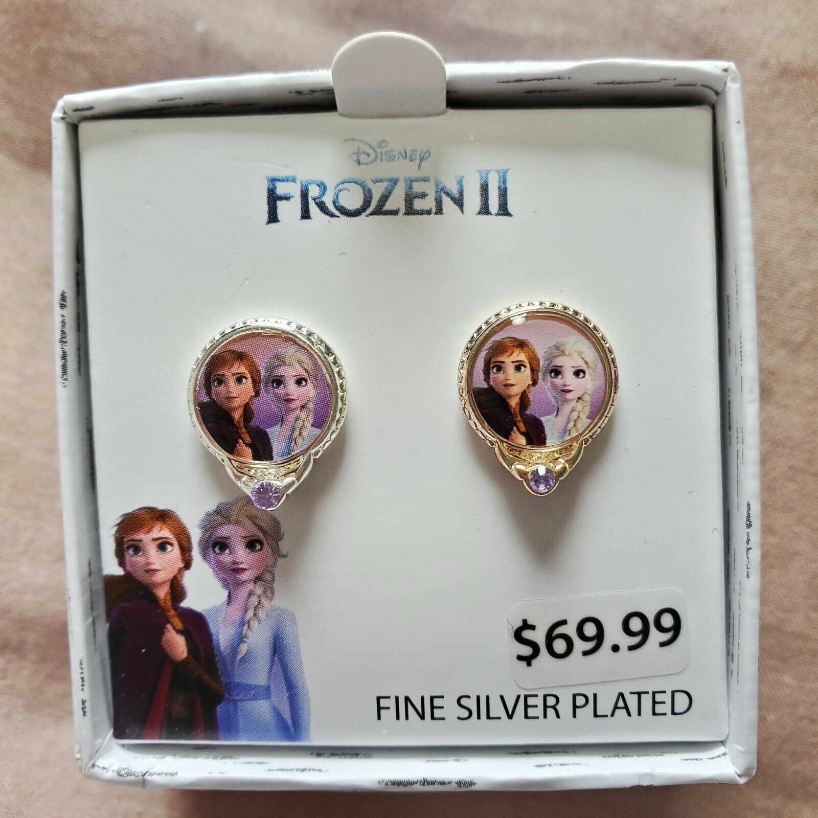 Disney’s Frozen II Elsa and Anna Studs Earnings Fine Silver Plated