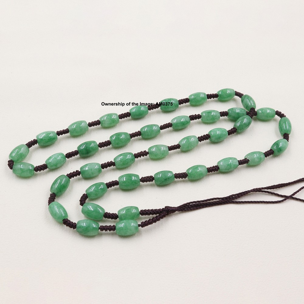 New Heated Green Jade 9x6mm Oval Bead Neacklace 24inch for Tying Pendant
