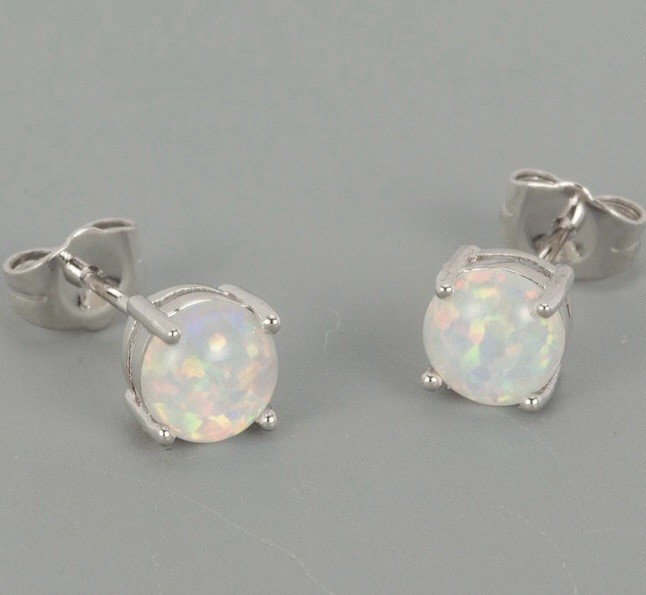 Beautiful White Fire Opal CZ Halo Ring Size 11 & Earrings Set
