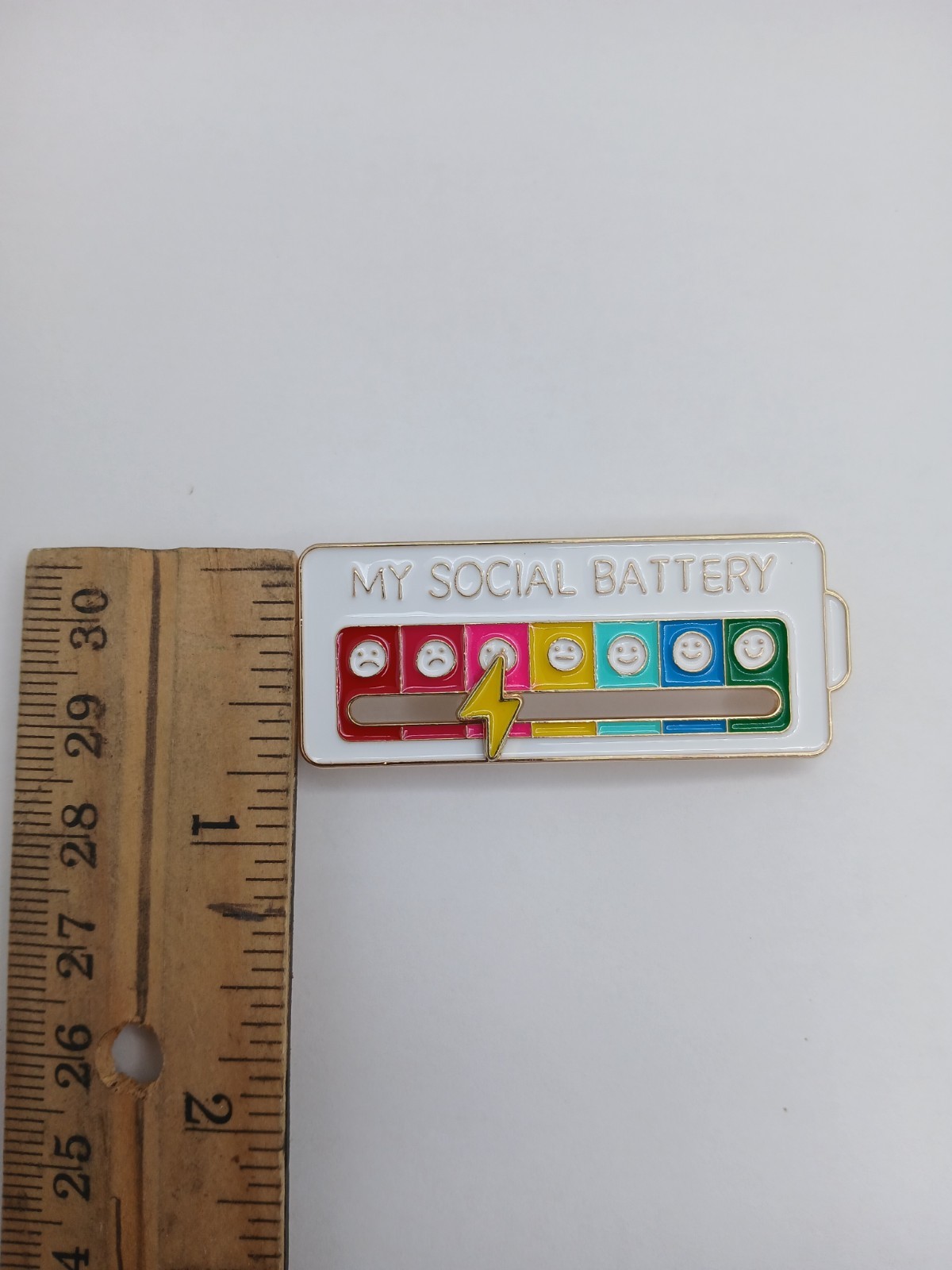 My Social Battery Enamel Pin Funny Introvert Mood Pin Set (Set of 4) White