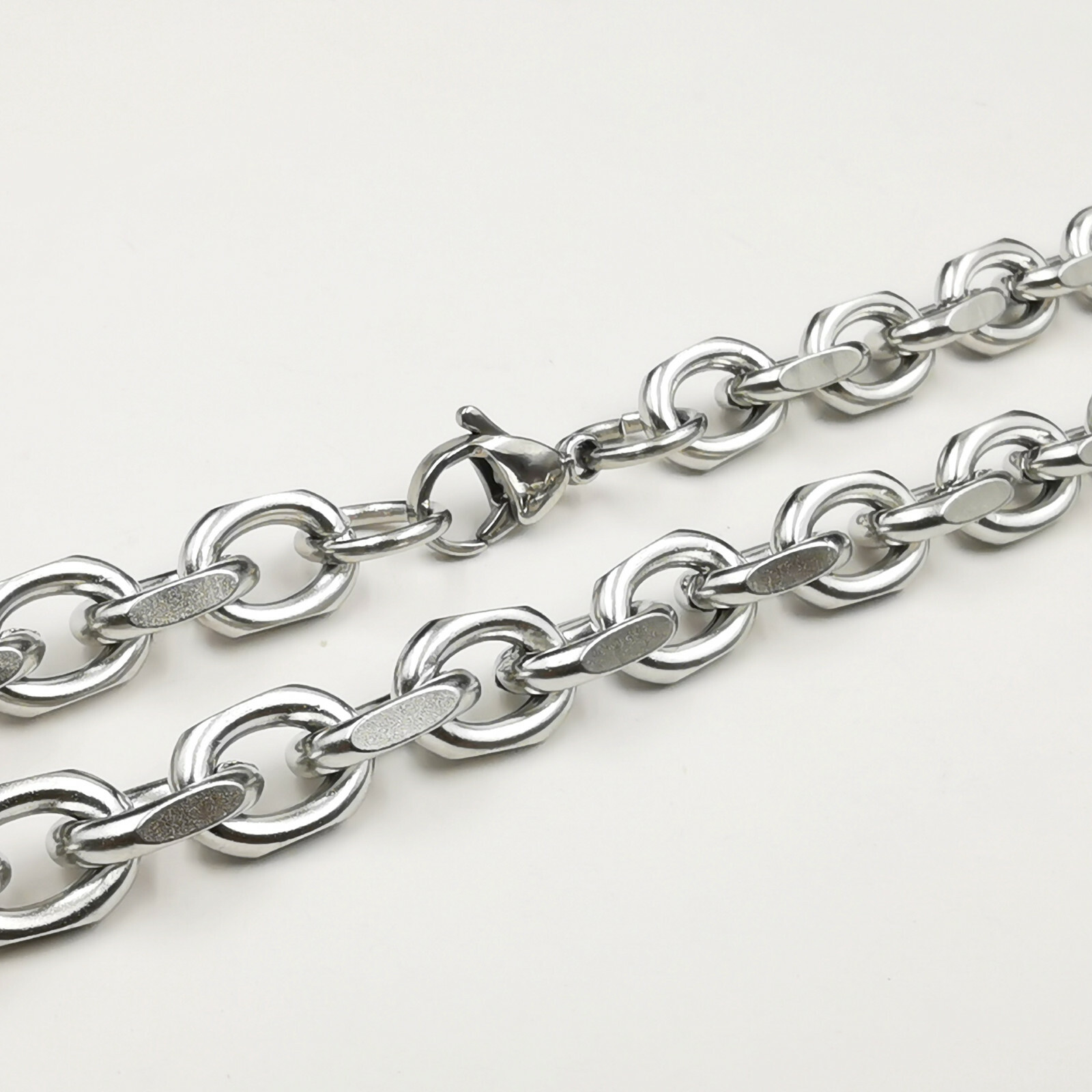 8mm Men’s Women bracelet / Anklets / necklace S.steel rollo polyhedral chain