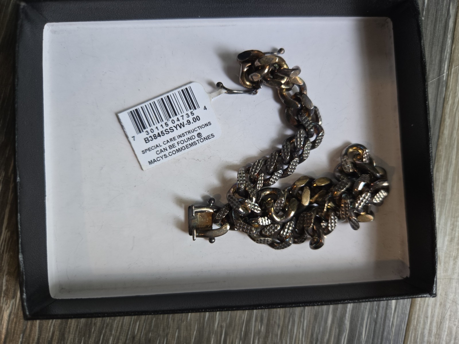 Giani Bernini 925 Sterling Silver Curb Link Chain Bracelet 8.5in Box, Stackable