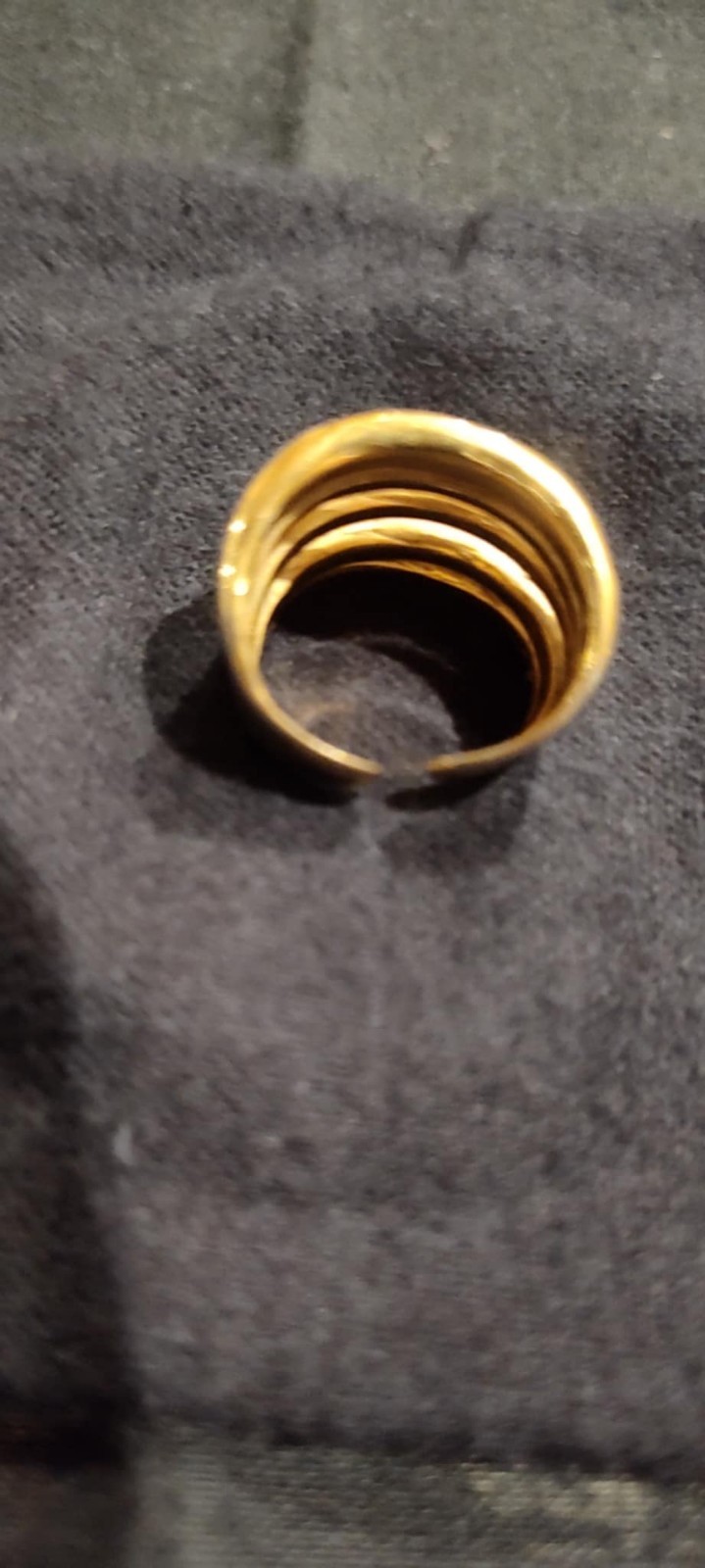 Robert Lee Morris For Donna Karan Vintage 24k Gold Plated 5 Band 3/4 Inch…