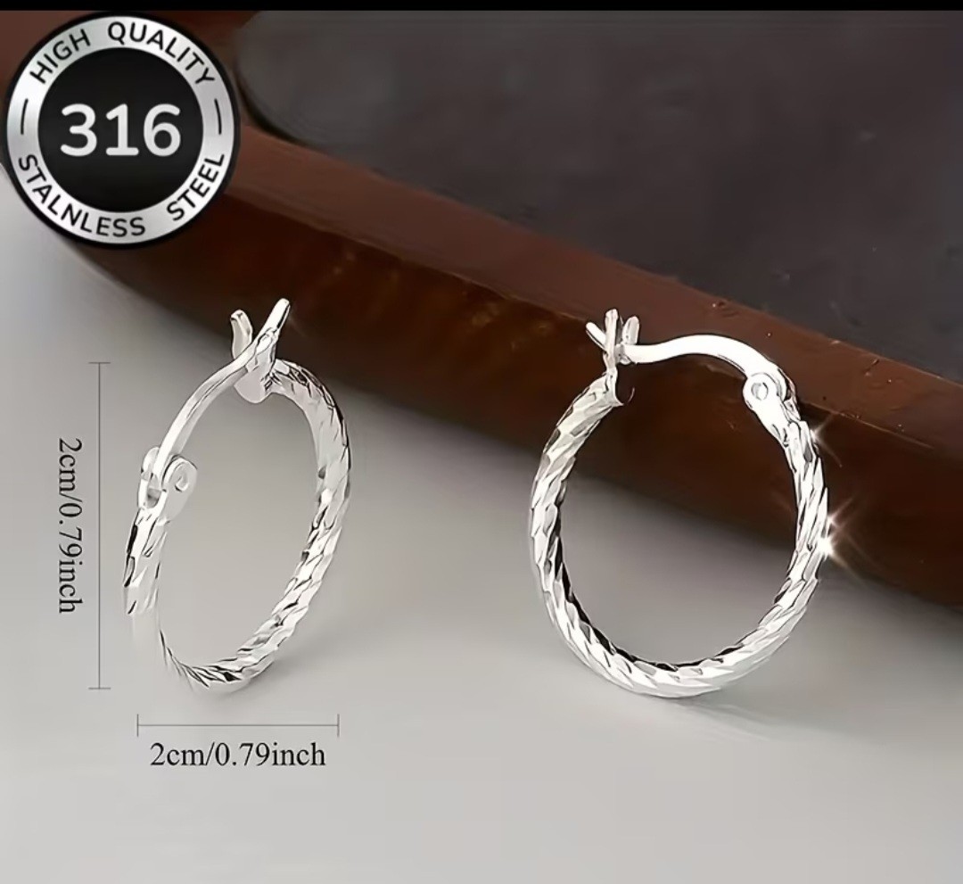 Stainless Steel Hoop Earrings Hypoallergenic Great Gift Free Shipping US Seller