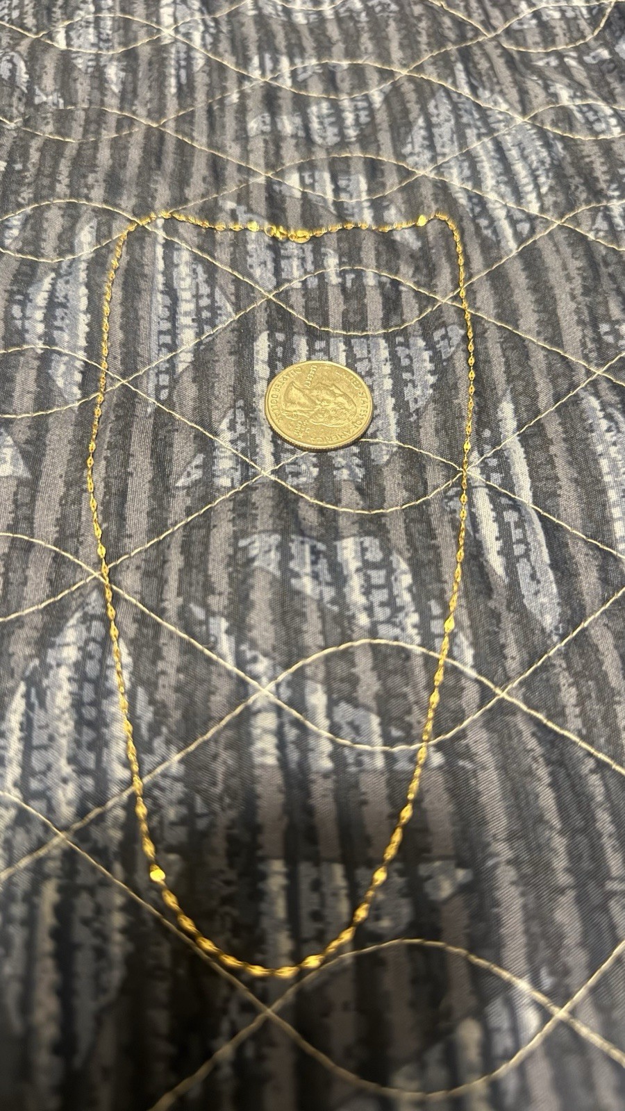 Gold Tone Chain Necklace Metal No Stone Jewelry Undated Era 22cn 8.5 inches