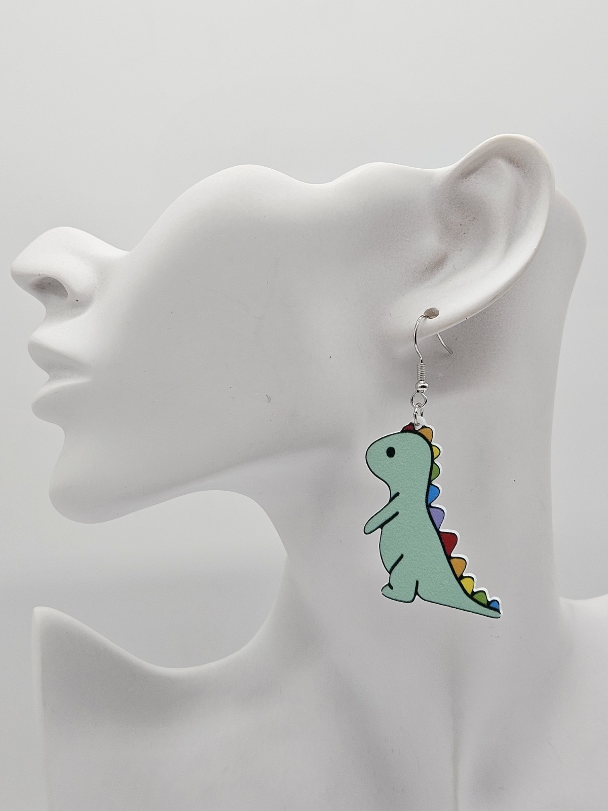 Women’s Fashion Novelty Jewelry Green Dinosaur Earrings RE