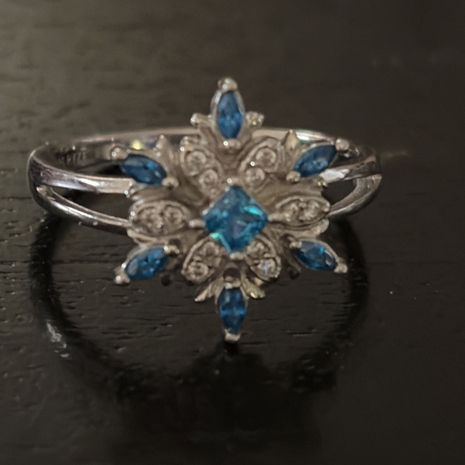 RYZE Coastal Crush CZ White Frost CZ Snowflake Ring 925 Sterling Silver Sz 9