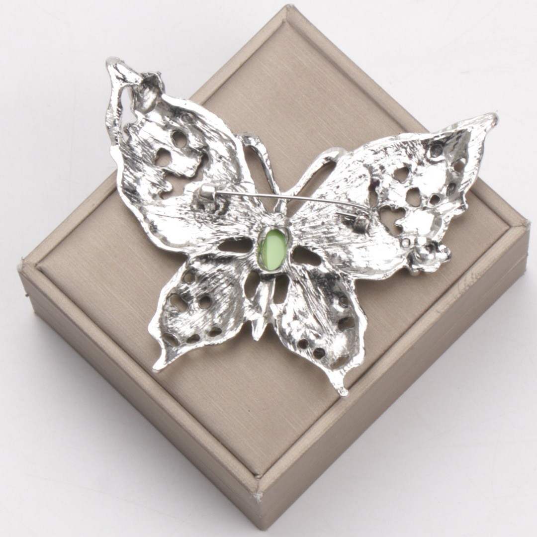 Multicolor Enamel Flower Butterfly Brooch