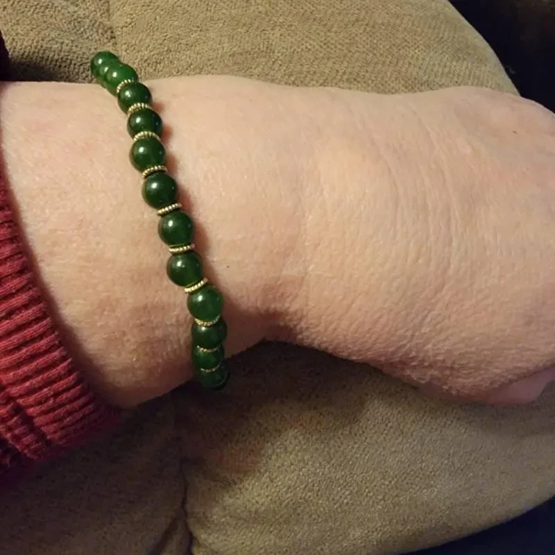 Jade Gemstone Bead Abundance Money Bracelet 6mm Crystal Healing Good Luck Gifts