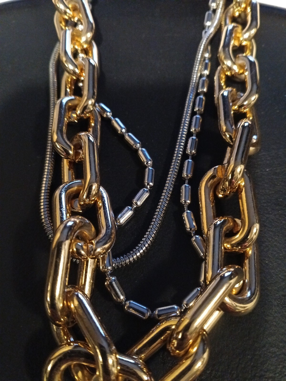 Urban Outfitters Layered Necklace Industrial 2 Tone Chains Short
