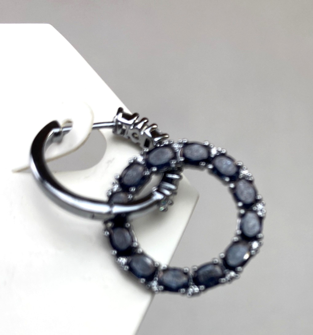 Bomb Party Earrings Circle Of Memories RBP8643 Black Ice Crystal Hematite Plated