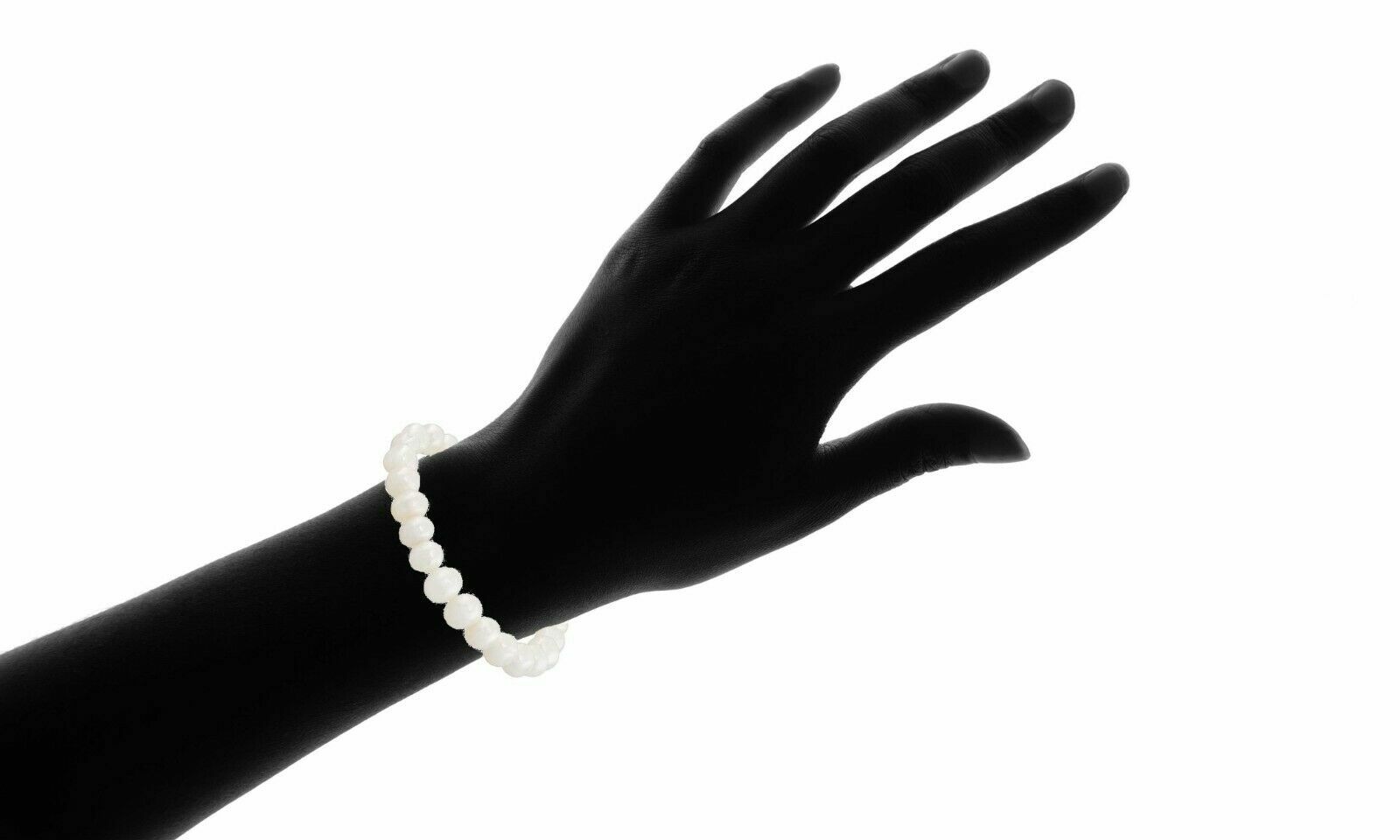 White Genuine Fresh Water pearl Stretch Bracelet for Women