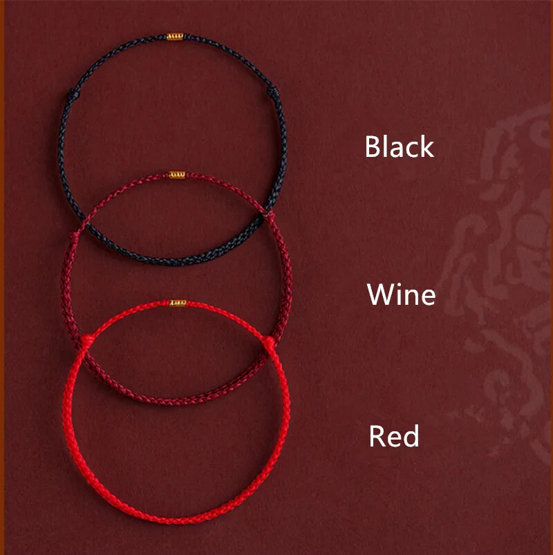 Hand Braided Red Rope Bracelet Copper Luck Bead Hand Rope Bracelet Simple