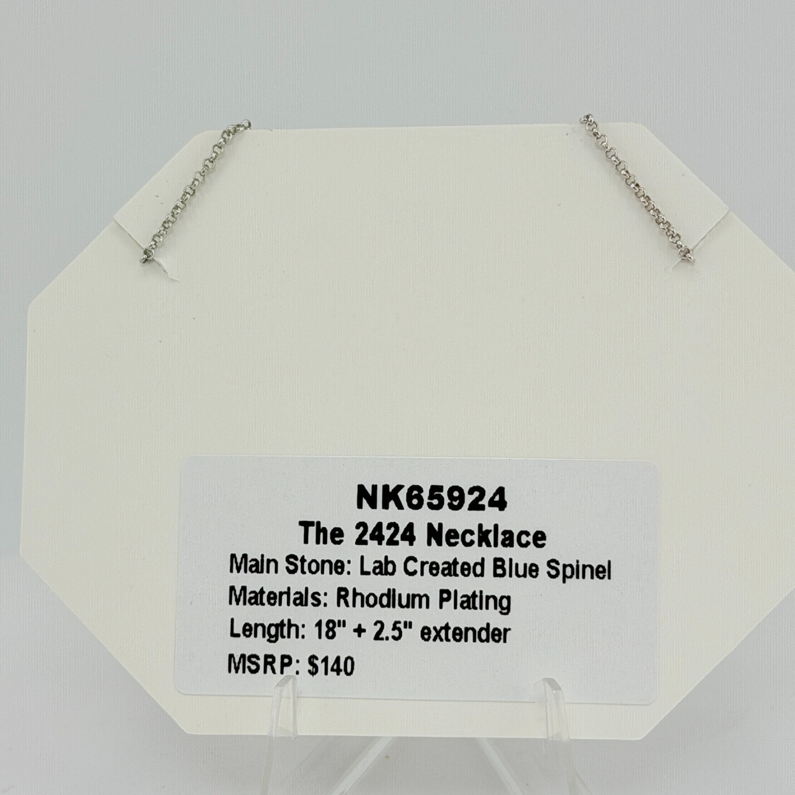 Bomb Party “The 2424 Necklace” Blue Spinel on Rhodium NK65924