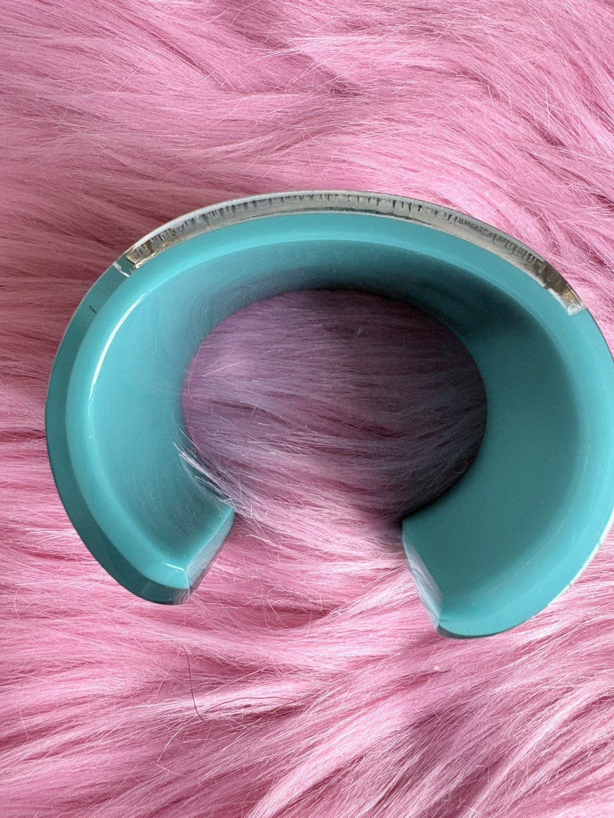 PRE-LOVED BLUE FENDI FF CUFF Resin Cuff Bracelet – Fair Condition