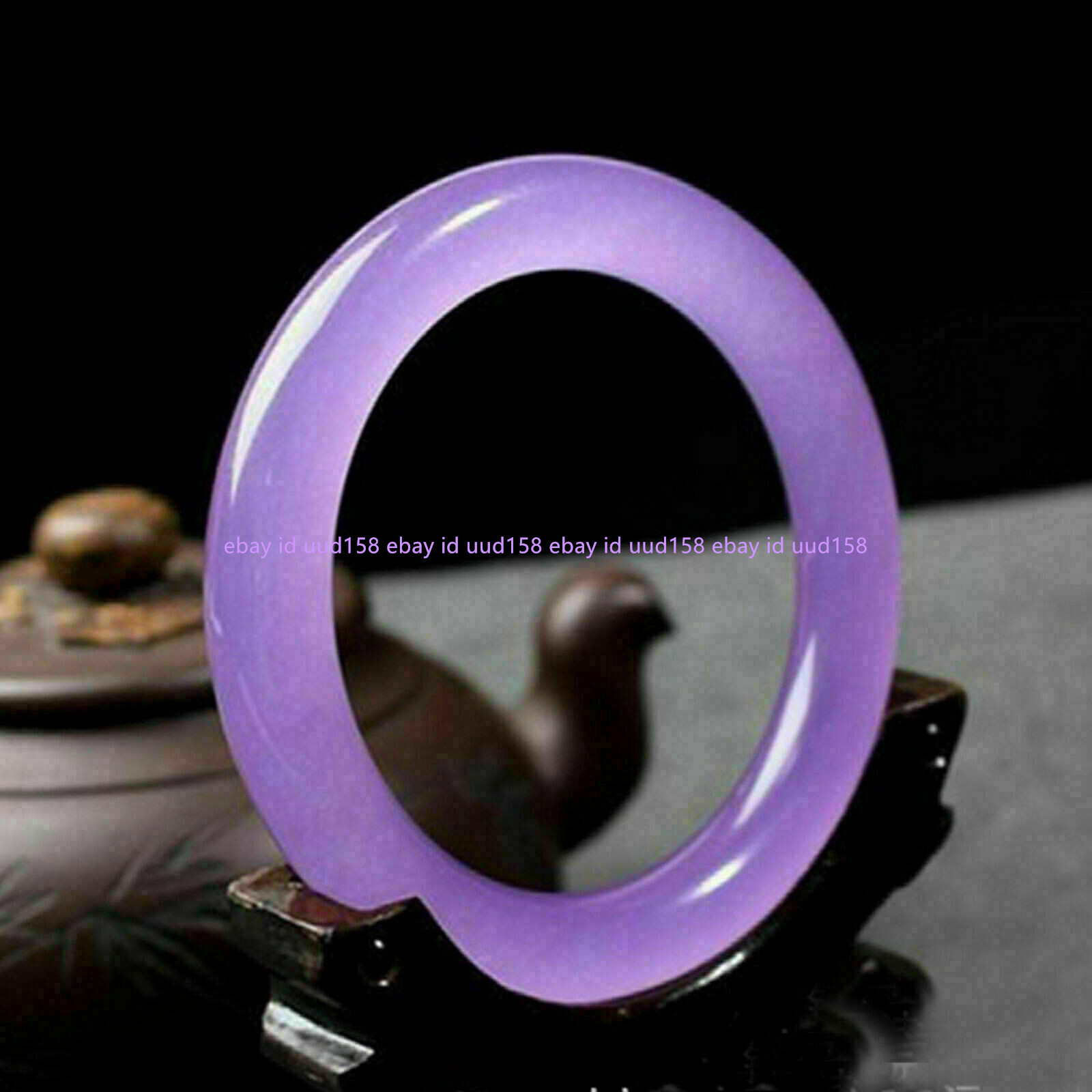 Natural Lavender Purple Jadeite Jade Gemstone Bangle Bracelet 56-66mm Jewelry