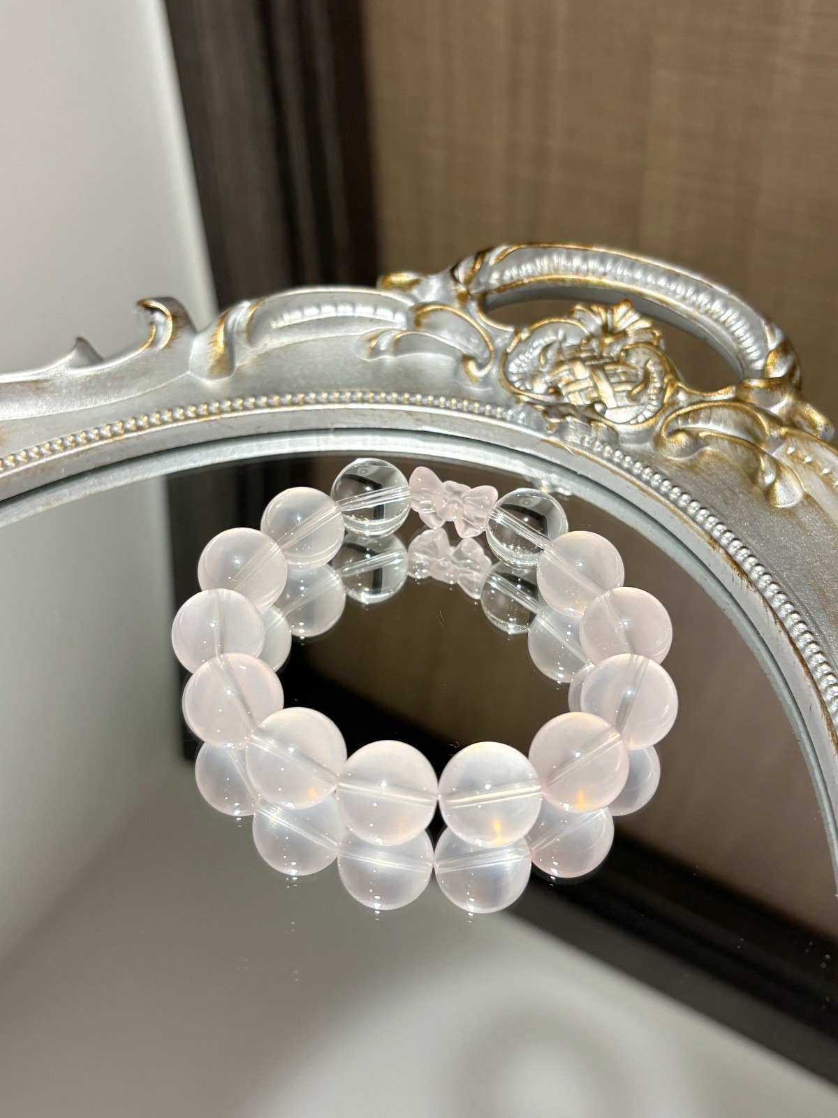 Natural Mozambique Six Star Pink Rose Quartz Crystal Beads Stretch Bracelet 13mm