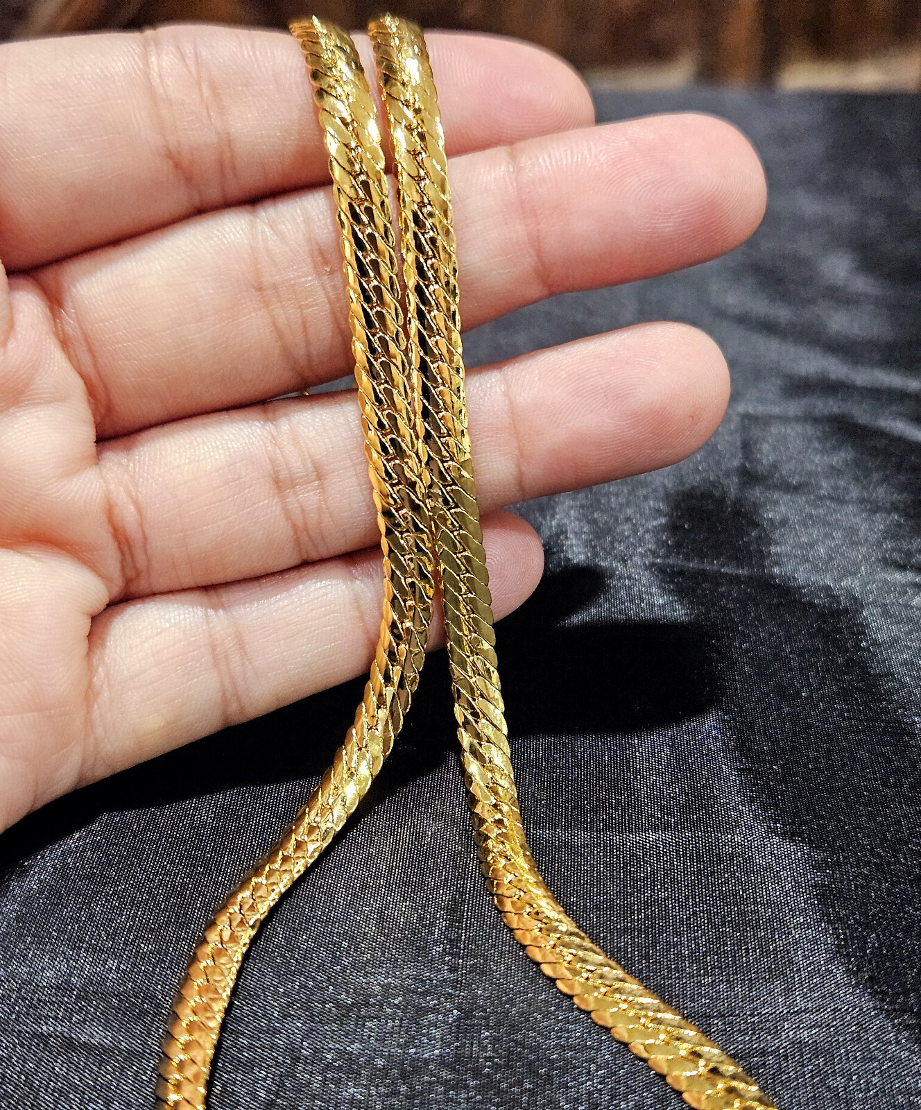 22k yellow Gold Filled Snake Chain stamped(22K)-50cm