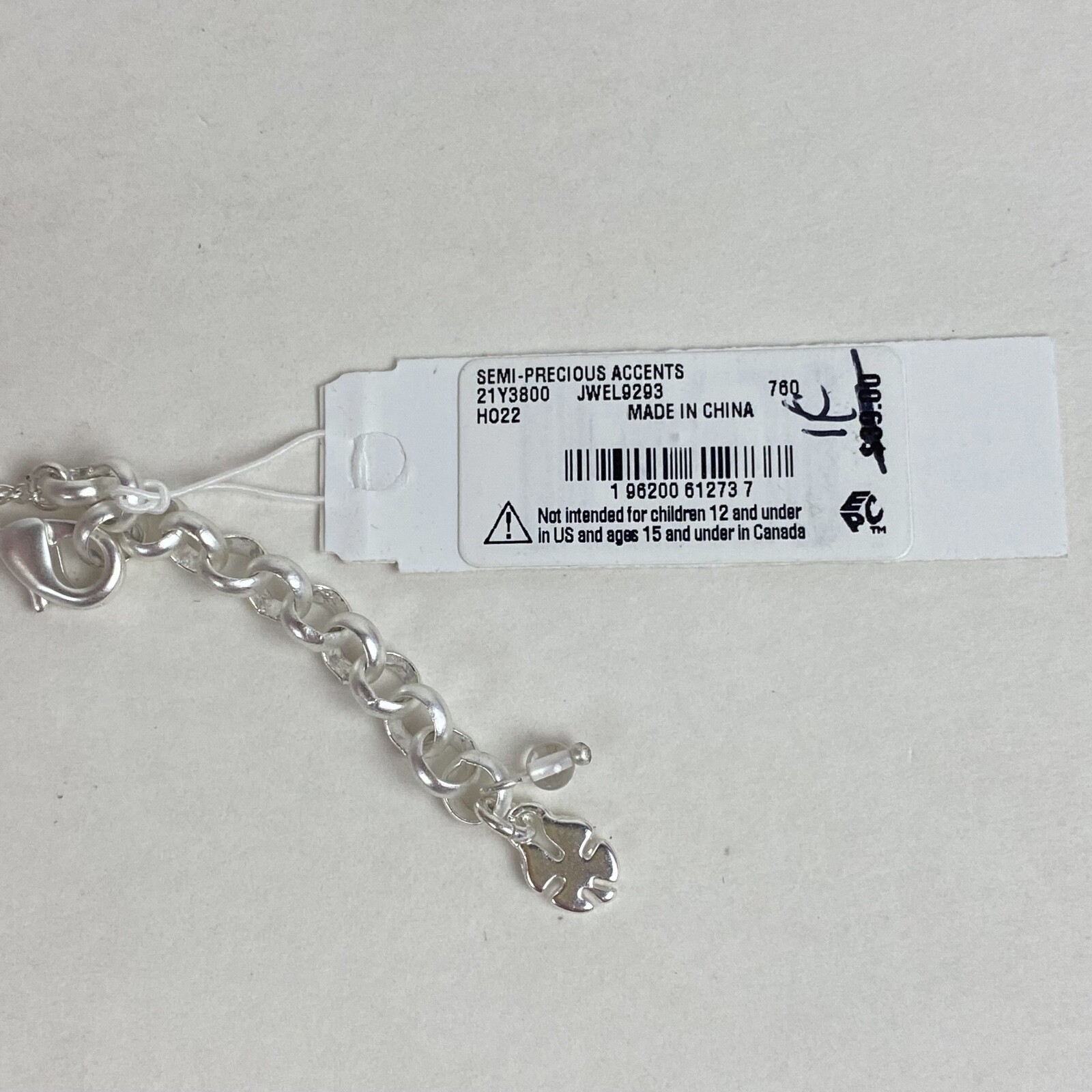 Lucky Brand 30 Inch Two-Tone Scalloped Open Hoop Long Pendant Necklace
