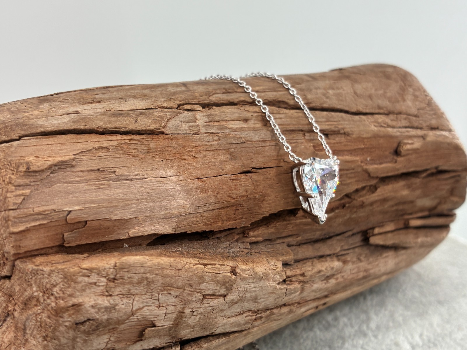 Diamonique Jennifer Miller Heart Charm Pendant Necklace Sterling 925 Rare Model