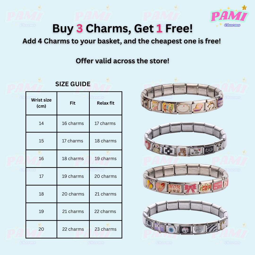 Italian charm 12 zodiac Star signs Fits All major Brands Italian charm bracelet