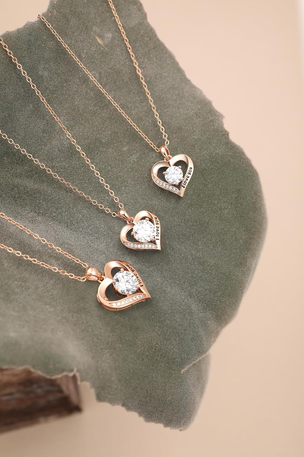 18K Gold Plated Moissanite Heart Cross Necklace for Women Anniversary Birthday G