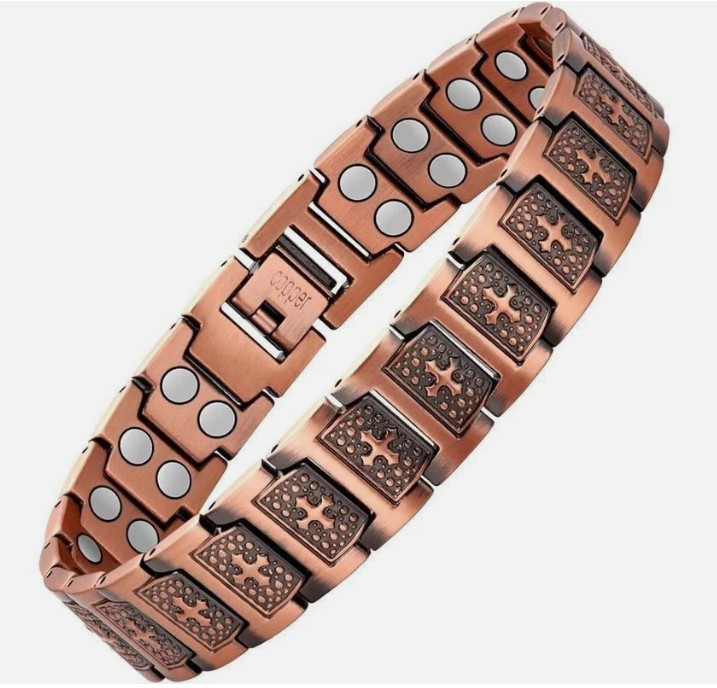 GMOX Men’s Copper Bracelet,3X Strength 99.99% Copper Magnetic Adjustable Length