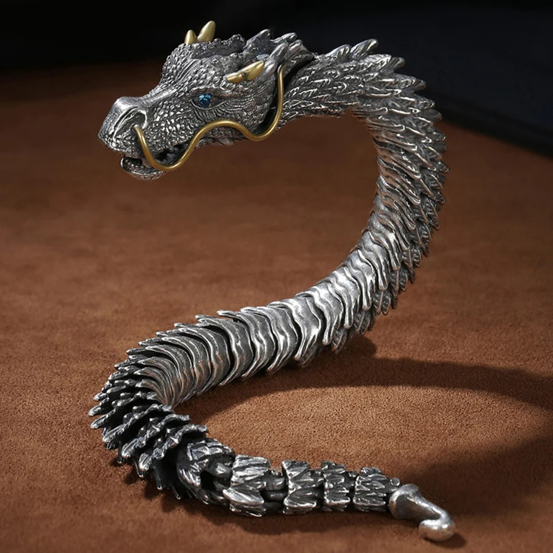 Tibetan Dragon Scale Bracelet Lucky Amulet Bangle Unisex Jewelry