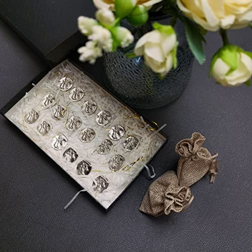 50 Pcs Spirit Guardian Angel Token – Good Luck Pocket Coin 50pcs Angel(silver)