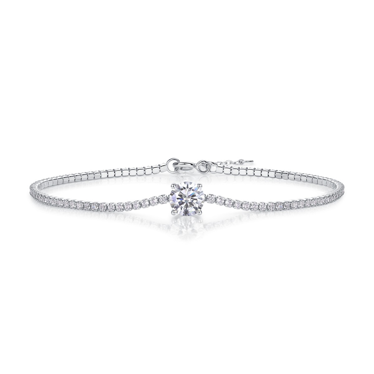 S925 Sterling Silver Moissanite Bracelet – Dawn Dew 1ct Luxury Design (6.5″)