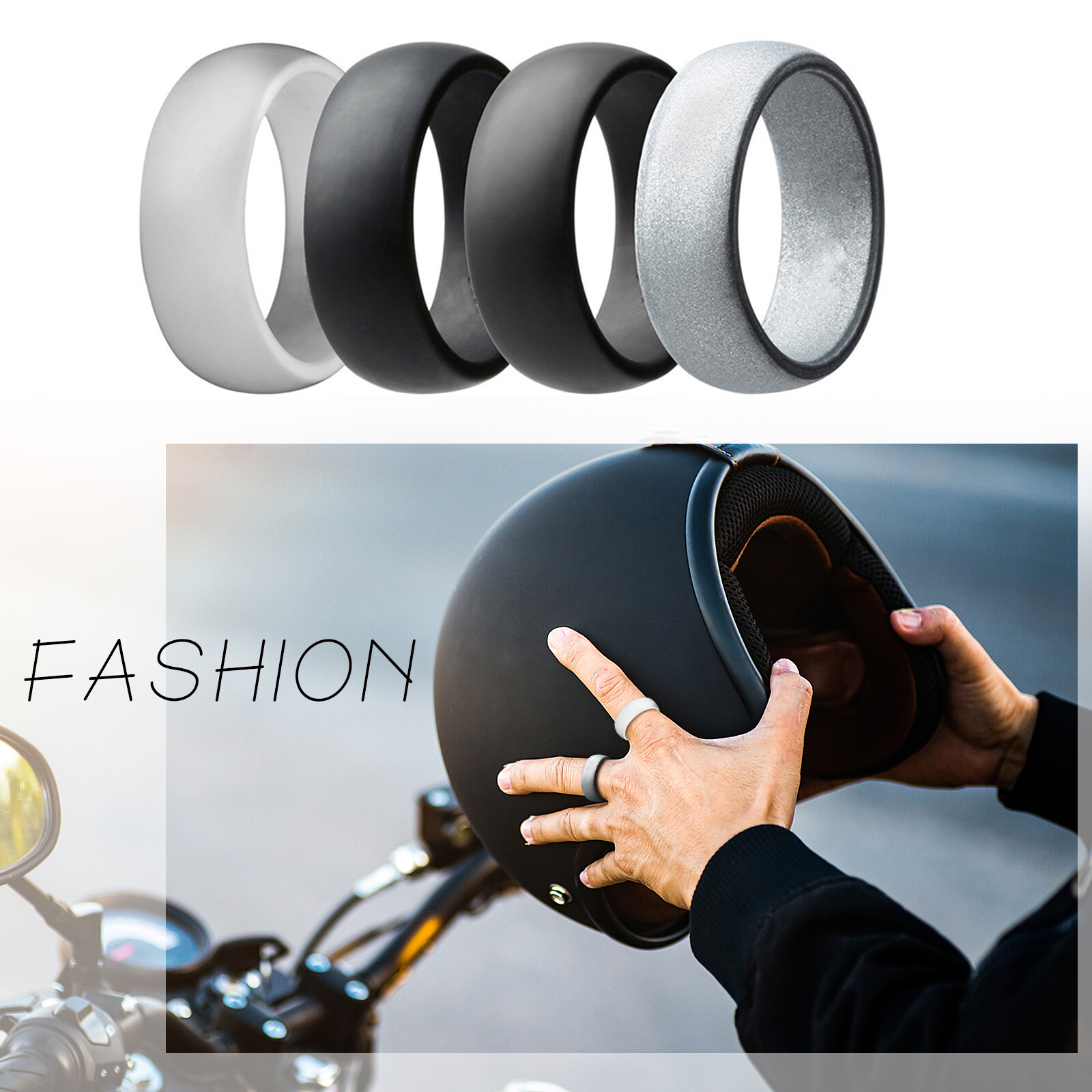 3-10 Pack Silicone Wedding Engagement Ring for Men Women Rubber Band Gym Sports