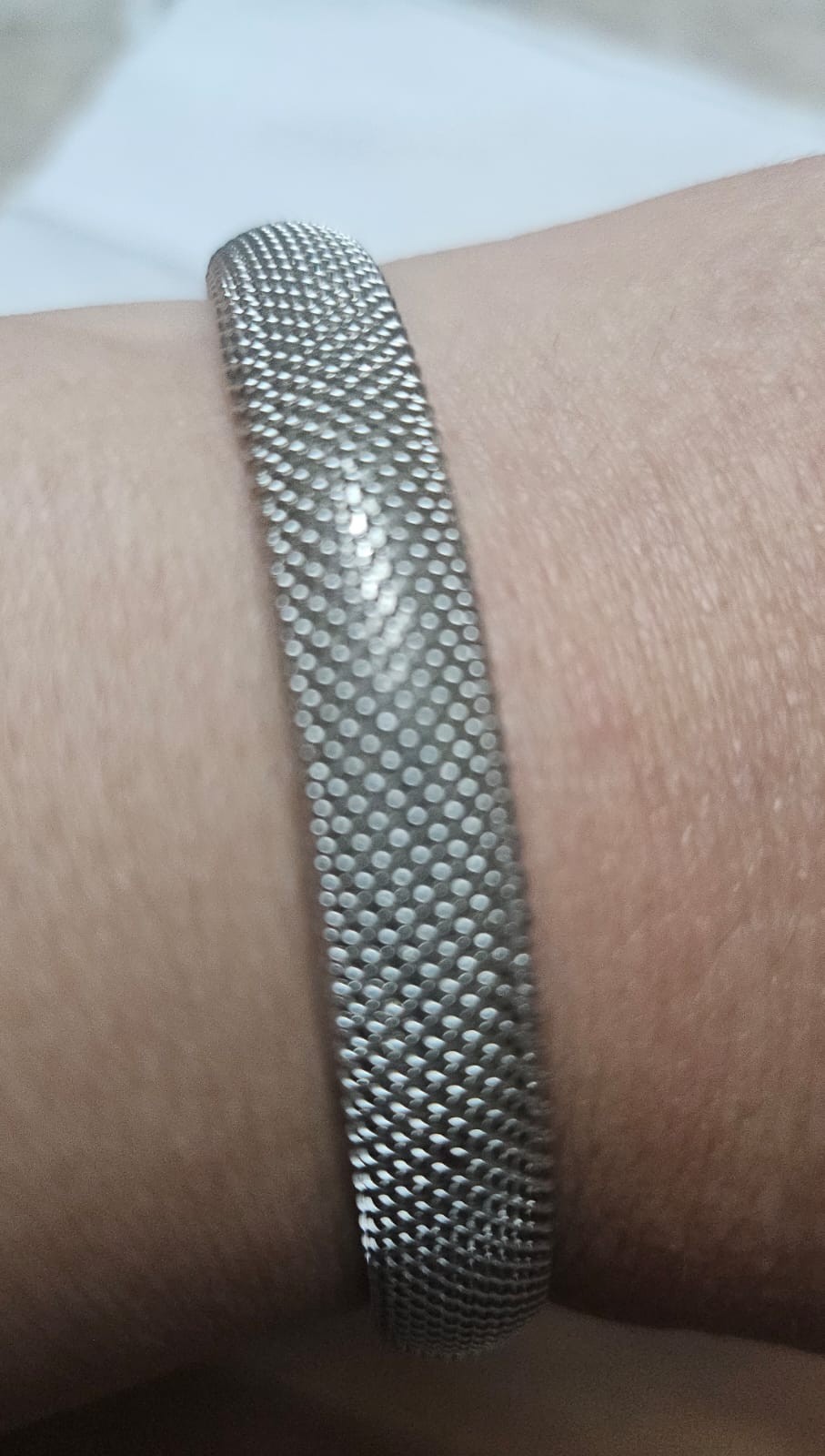 Set of 2 Gold Tone & Silver Tone Mesh Bangle Bracelets Textured Cuff Fashion Jew