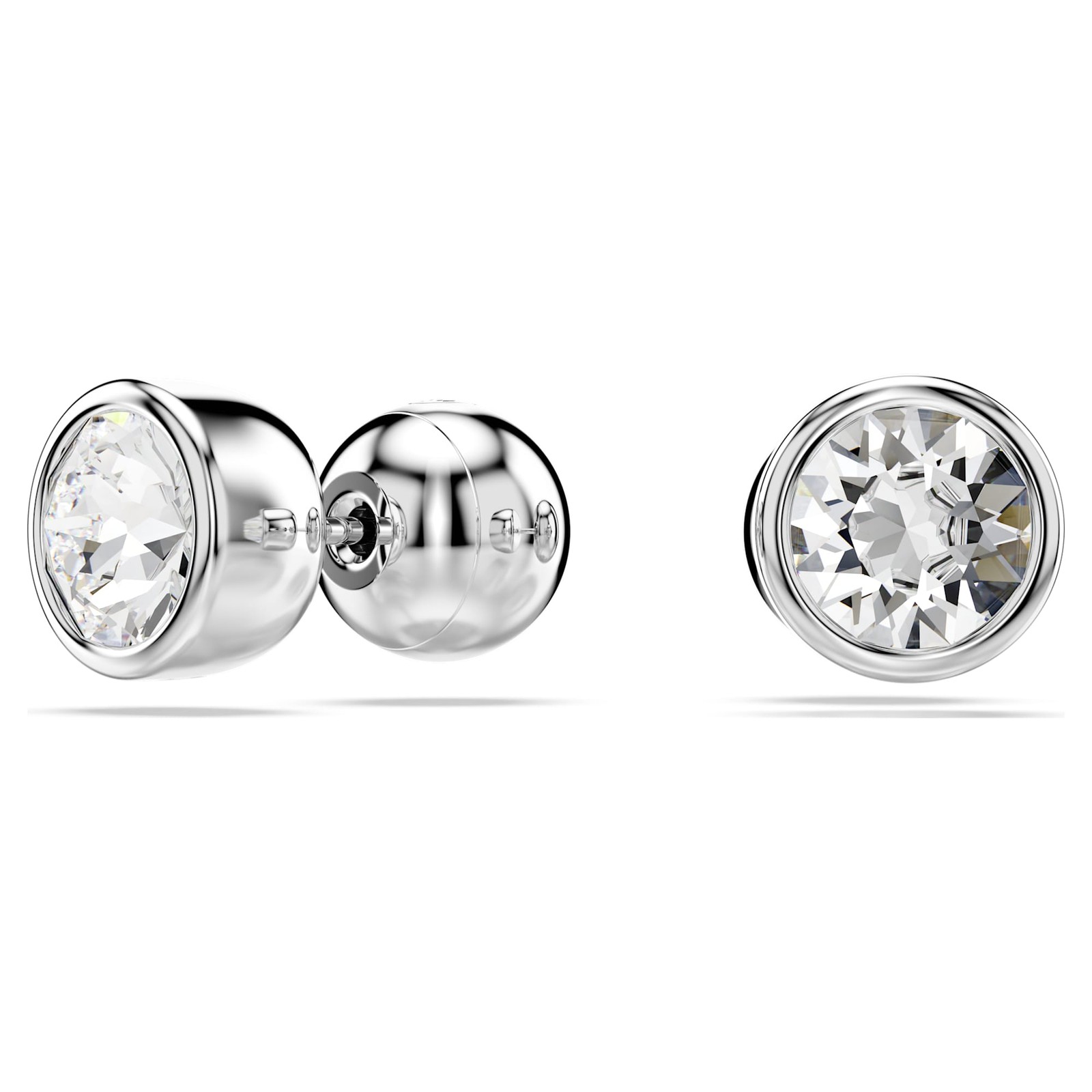Stunning Swarovski Imber 5696073 White Crystal Round Stud Earrings Rhodium Women