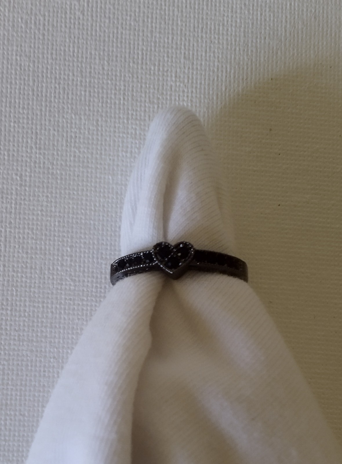 Black Heart Band Ring Size 7 Love Theme Heart Shape Black Color Design