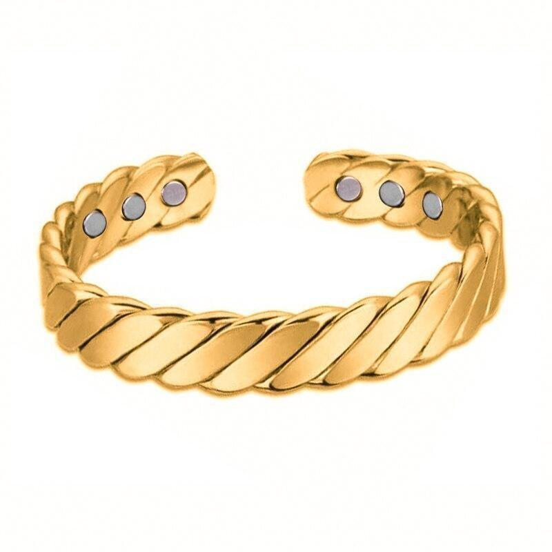 Magnetic Therapy Bracelet Plated Copper Arthritis Pain Relief Twisted Open Cuff