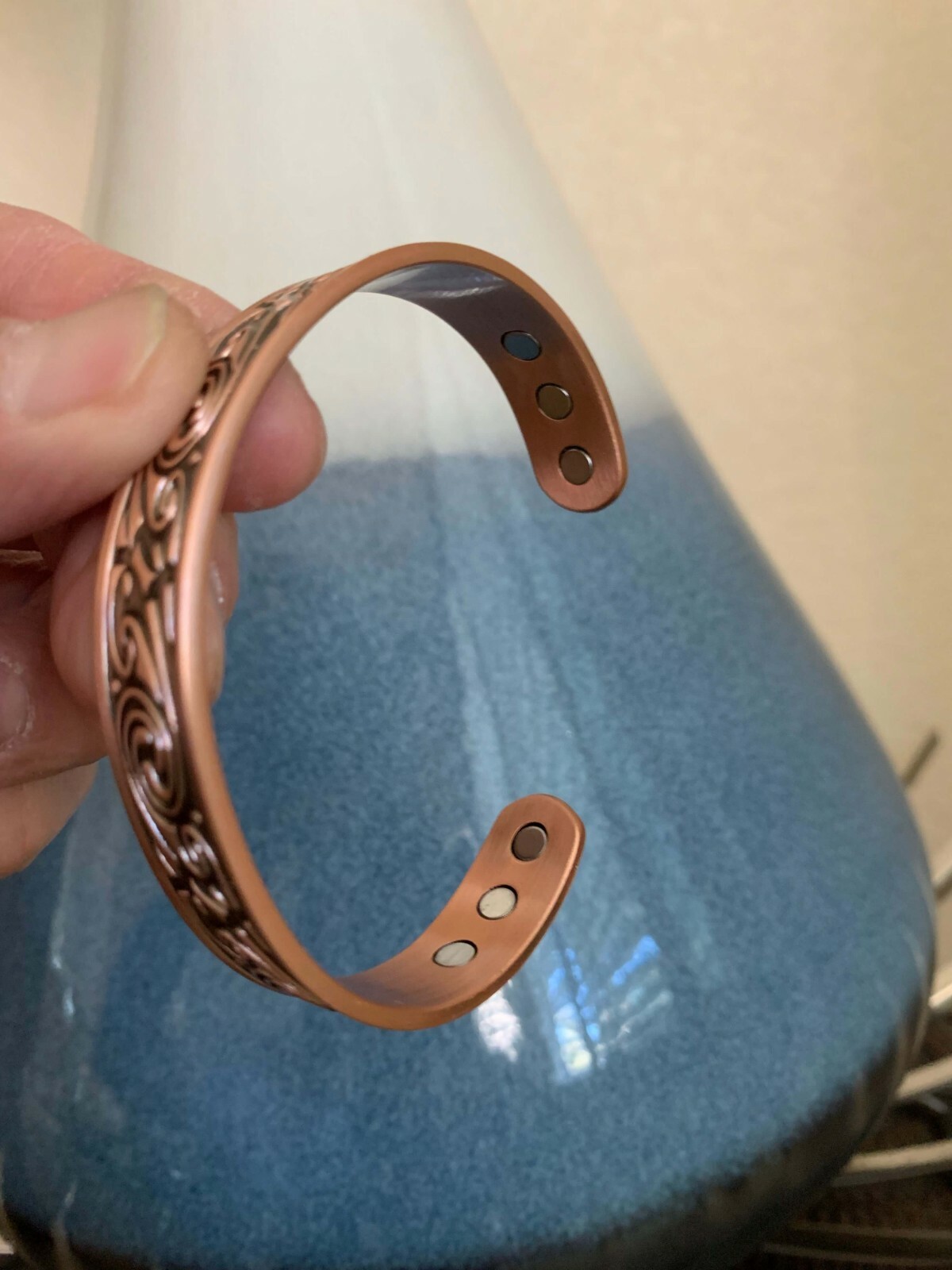 Gorgeous Pure Copper Magnetic Bangle Cuff Arthritis Pain Relief Stress Energy 